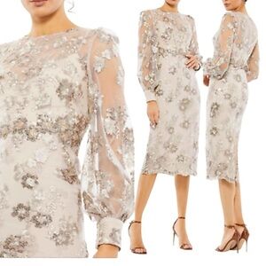Mac Duggal NWT 70237 Embellished Midi Dress